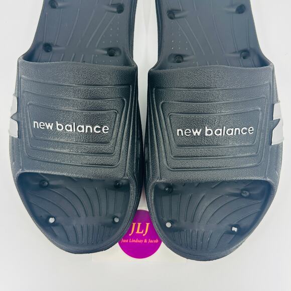New Balance Men's Float Slide Sandals Black/Silver Size 13 EEEE 4E Width - Picture 4 of 11